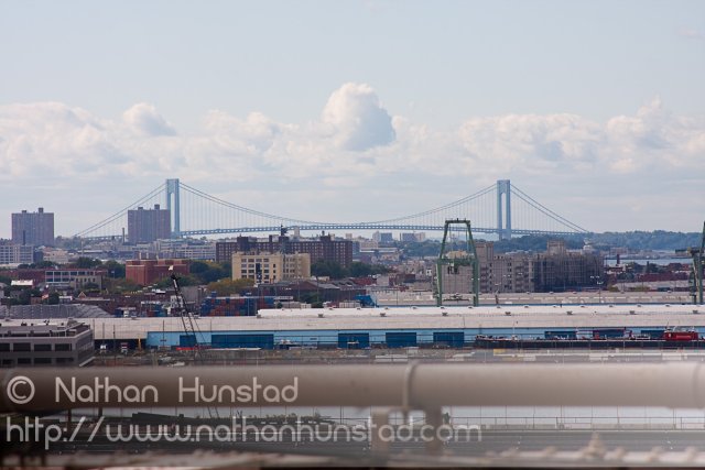 The Verrazano Narrows Bridge from the Brooklyn Bridge